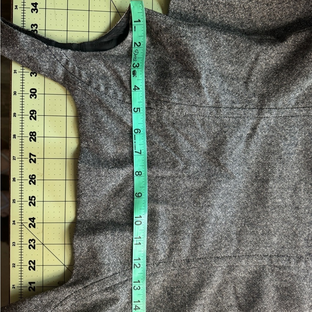 United Colors of Benetton Gray Tweed Workwear Dress Midi Career Chic Medium - Picture 9 of 12